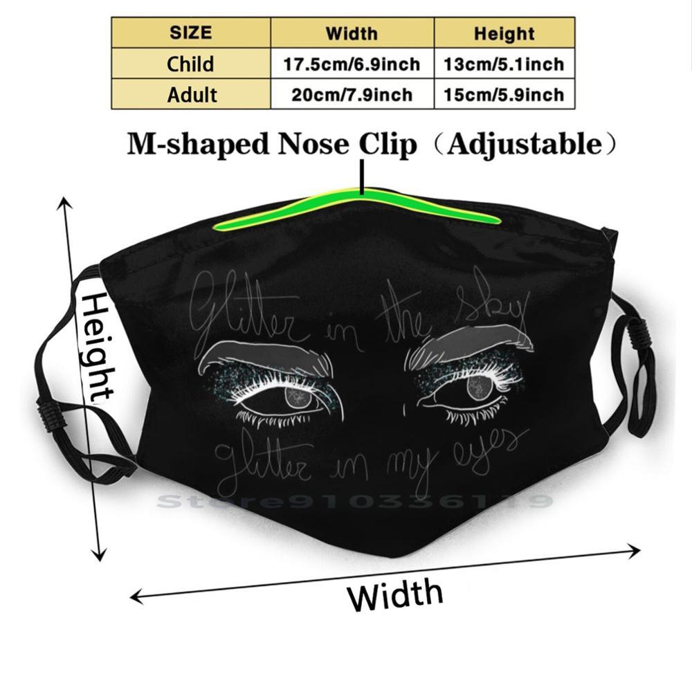 Изображение товара: Блестящая Белая многоразовая маска с принтом Pm2.5, фильтрующая маска для лица, детская левитирующая блестящая маска для глаз, будущая ностальгия, Missy Elliott, блестящие