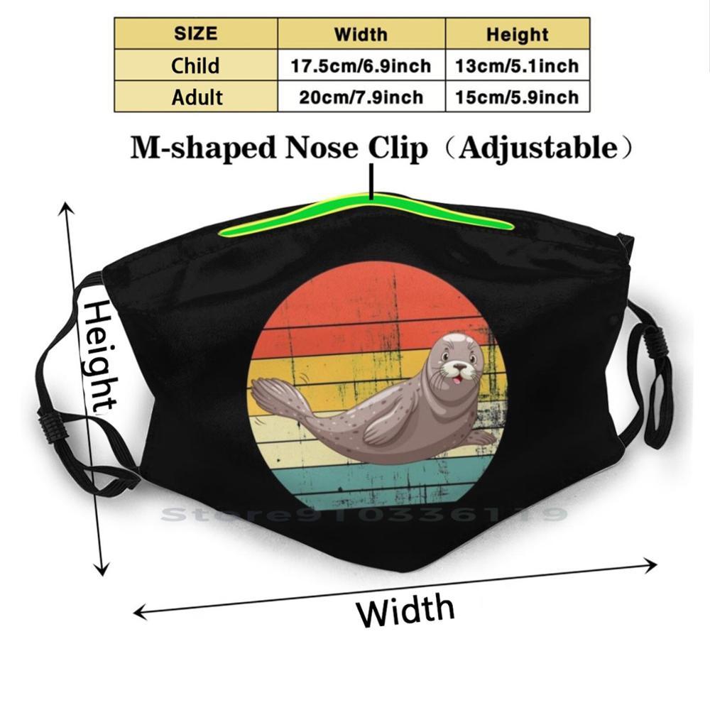 Изображение товара: Уплотнения дизайн анти-Пылевой фильтр смываемая маска для лица детский Робби животные морской лев уплотнения животные водные животные идея питомцы милые моржи