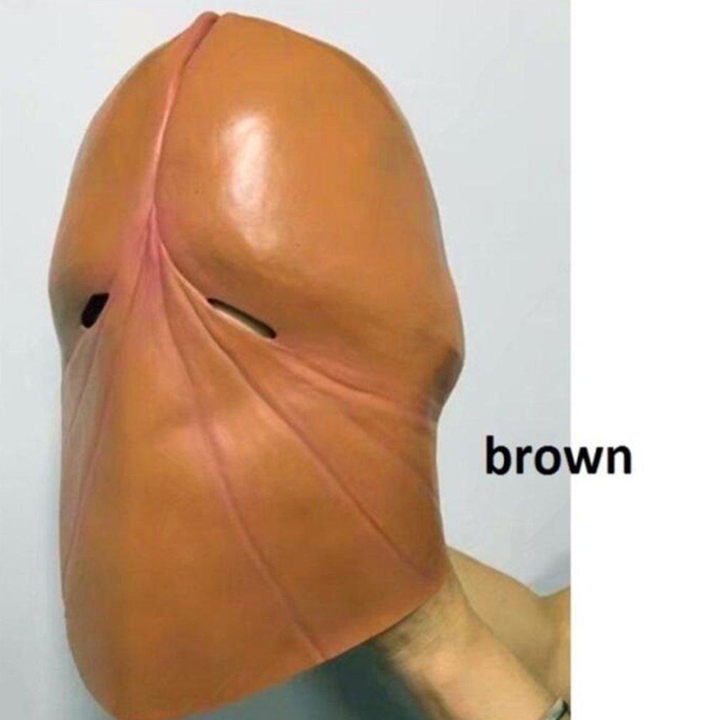 Изображение товара: Забавная маска в форме пениса, маска для розыгрыша, прикольный головной убор, представление на Хэллоуин, маска, головной убор, латексная маска для взрослых, игрушки для Хэллоуина