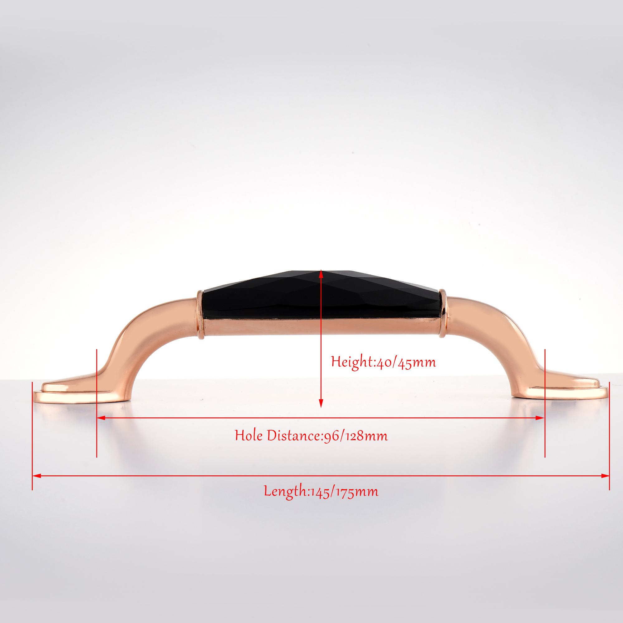 Изображение товара: 96/128 мм Розовое Золото мебельные ручки для шкафа из цинкового сплава K9 хрустальные ручки для кухонного шкафа ручки для выдвижных ящиков ручка для оборудования