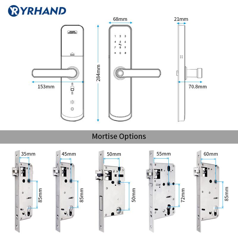Изображение товара: Электронный дверной замок X6 Yrhand, водонепроницаемый биометрический дверной замок, Bluetooth, цифровая клавиатура, дистанционное управление через приложение TTlock
