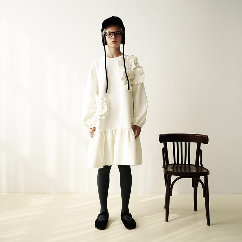 Изображение товара: Оригинальное милое платье imakokoni с оборками и цветочным принтом, Женская юбка средней длины, свободные и тонкие, 203072