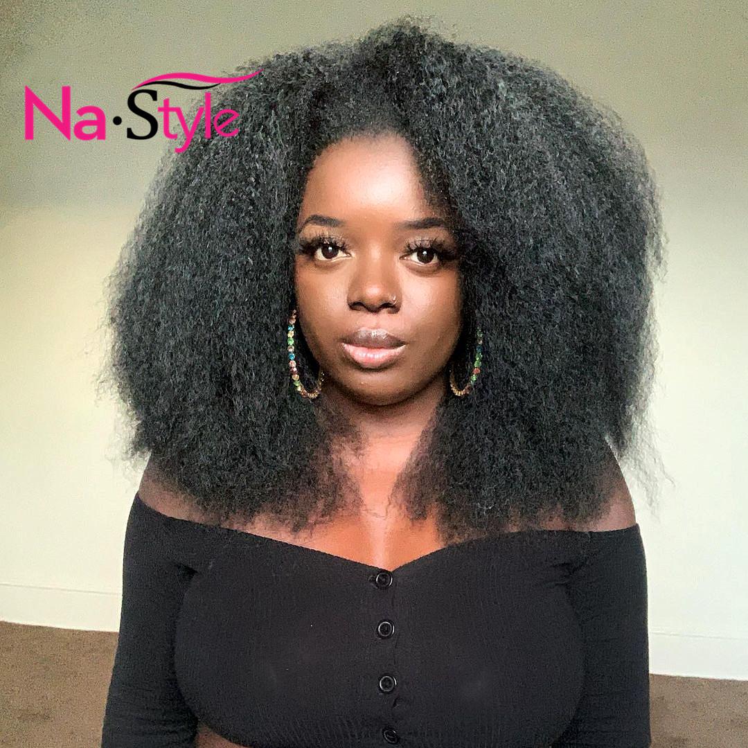 Изображение товара: afro kinky straight wig for women 13x4 bob lace front wigs pre plucked short wigs human hair with baby hair 150% remy hair wigs