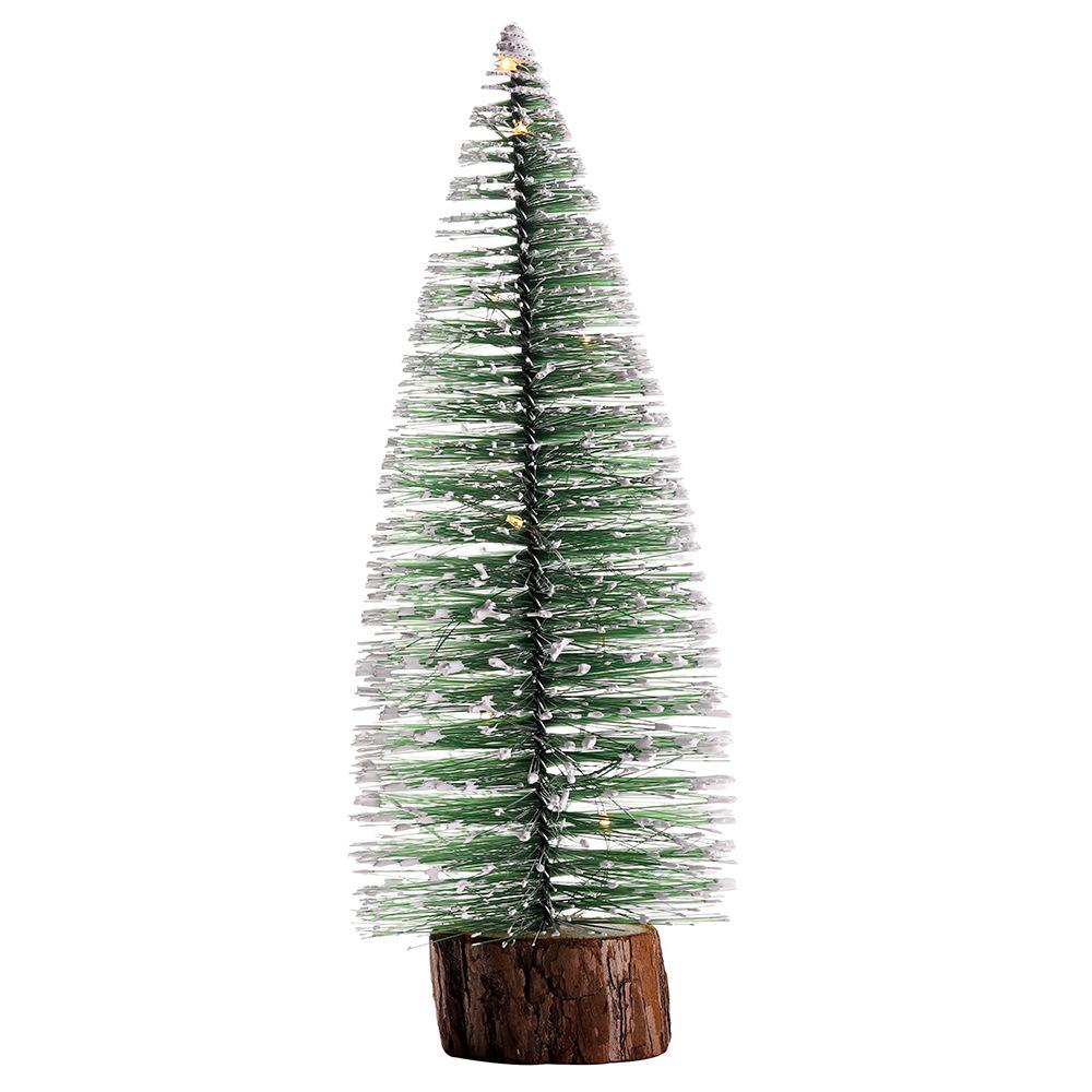 Изображение товара: Маленькая рождественская елка, Настольная Рождественская елка из кедра, светодиодная светящаяся Рождественская елка на новый год, украшение для дома