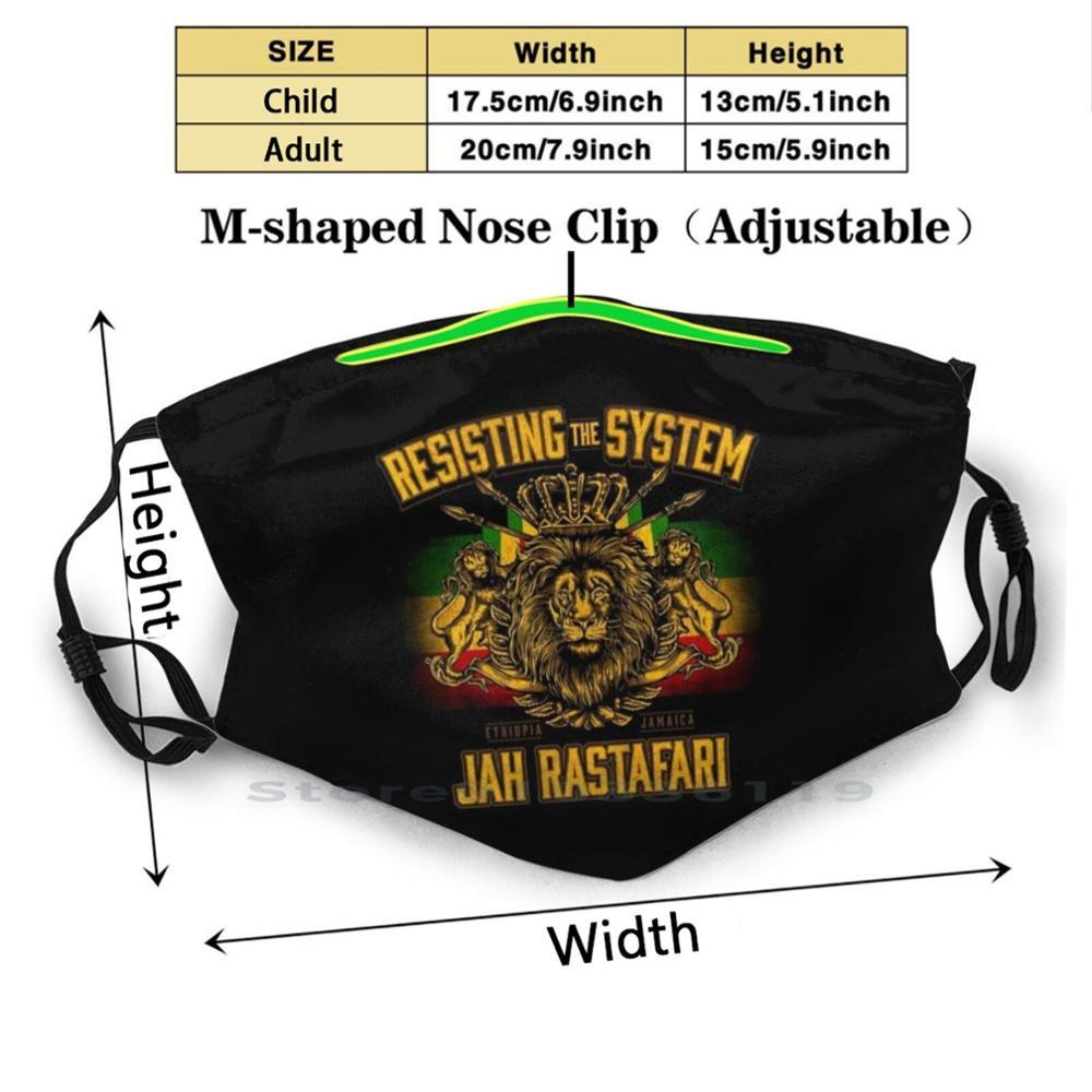 Изображение товара: Прочная Система для взрослых и детей, моющаяся смешная маска для лица с фильтром, стойкая к воздействию системы Джа растафари, ямайские звуки