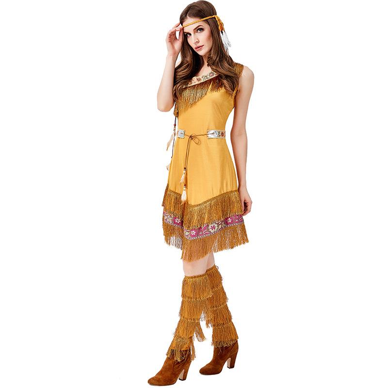 Изображение товара: Карнавальный костюм принцессы для Хэллоуина, карнавальный костюм с кисточками, этническое танцевальное платье для сцены