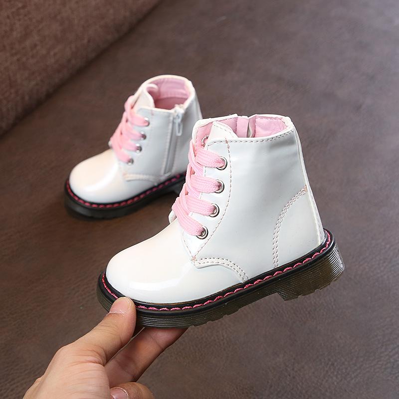 Изображение товара: Kids Martin Boots New Snow Rubber Boots Children Girls PU Leather Winter Shoes Girls Short Ankle Boots Size 21-30 A879