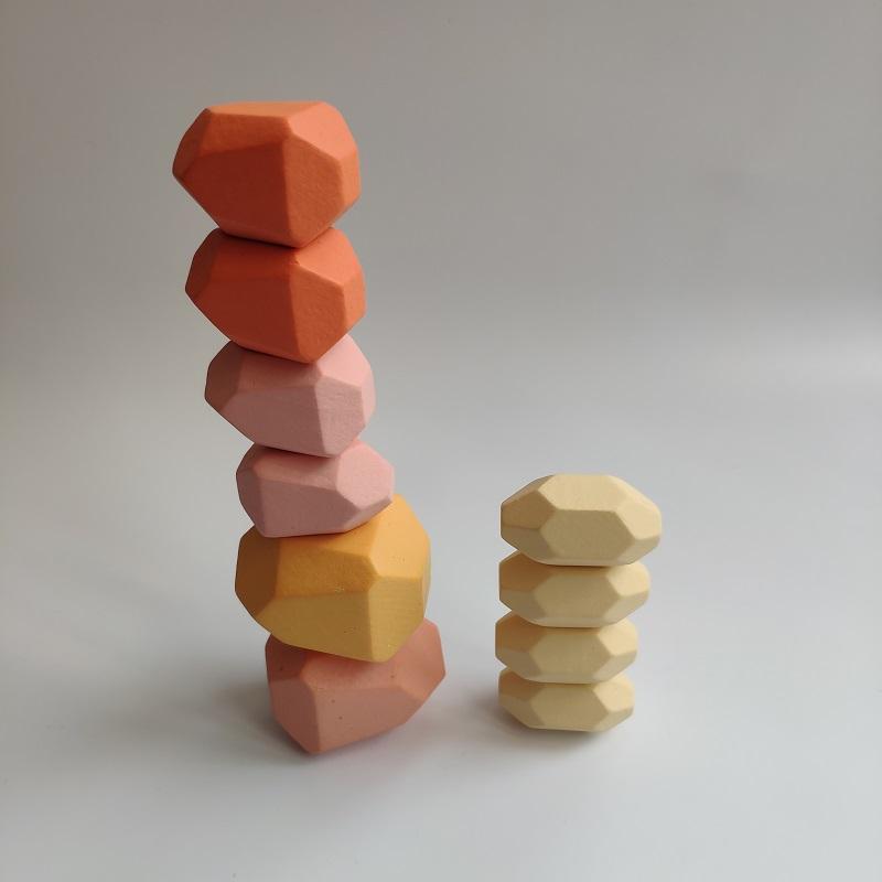 Изображение товара: Игрушка Fly AC, детский креативный конструктор деревянная игра «Дженга», цветной камень, Обучающие игрушки, холодный тон, игра в скандинавском стиле