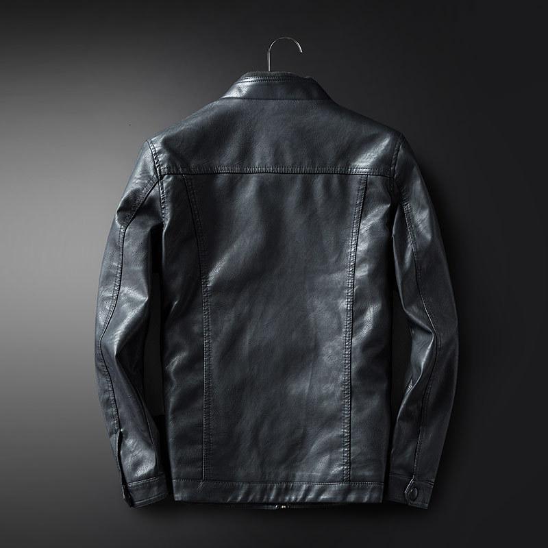 Изображение товара: Мужская куртка из искусственной кожи, зимняя куртка-кошелек, пальто свободного покроя
