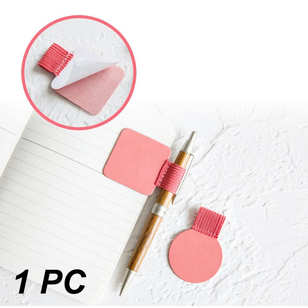 Изображение товара: 1 шт. брендовый зажим для ручки Climemo, держатель для ручки из искусственной кожи, самоклеющийся карандаш с эластичной петлей для ноутбуков, журналов, клипбордов