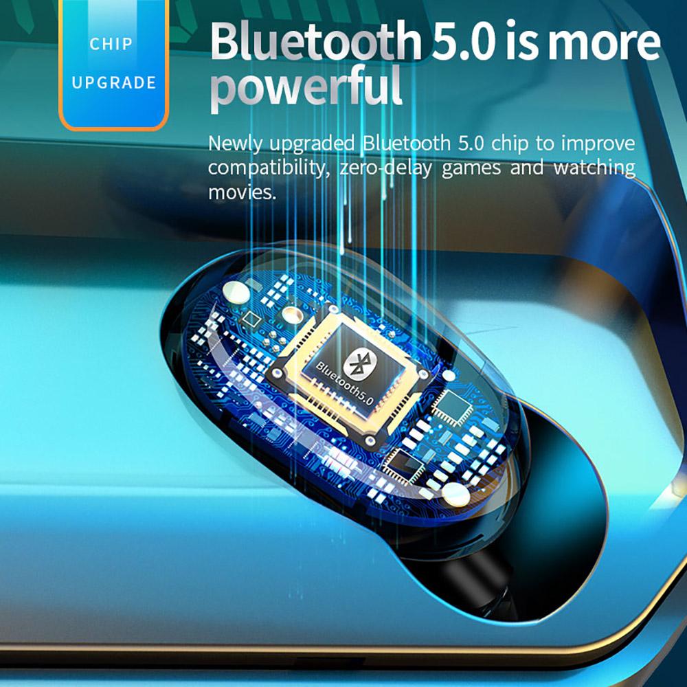Изображение товара: Беспроводные наушники со светодиодным дисплеем, Bluetooth-наушники, TWS, сенсорное управление, Спортивная гарнитура с шумоподавлением для iPhone, Xiaomi