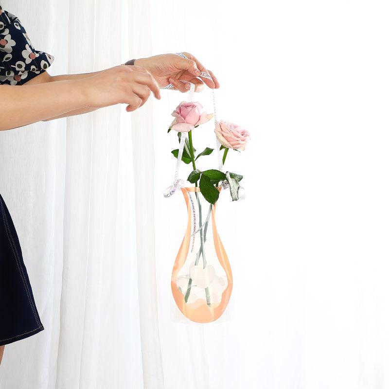 Изображение товара: 6 шт. портативная 3D Складная ваза для цветов, водостойкая пластиковый цветочный мешок, домашний цветочный упаковочный материал, Свадебный декор, Декор для дома вечерние НКИ