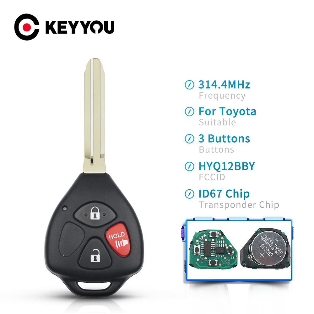 Изображение товара: KEYYOU HyQ12BBY 314,4 МГц ID67 автомобильный 3/4 кнопочный дистанционный ключ для Toyota Camry, Avalon, Corolla Matrix RAV4 Yaris Venza tC/xA/xB/xC
