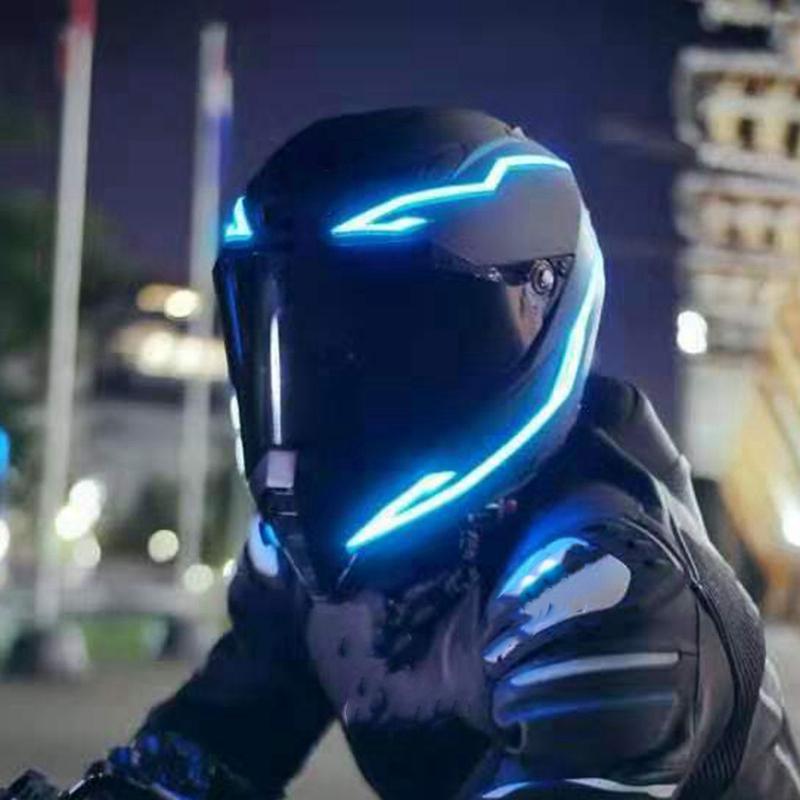 Изображение товара: 4-в-1 мотоциклетный шлем Ночная езда холодсветильник сигнал мигающая полоса светодиодная светящаяся наклейка полоса USB зарядное устройство