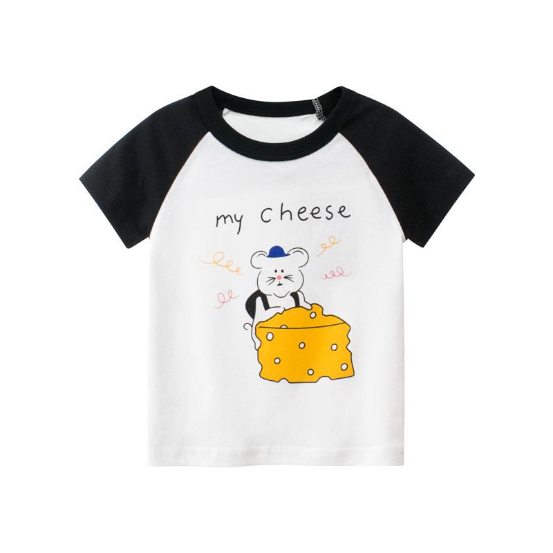 Изображение товара: Детская футболка для девочек, летние хлопковые топы для малышей, футболки для малышей, детская одежда, Мультяшные футболки, повседневная одежда с коротким рукавом 2021