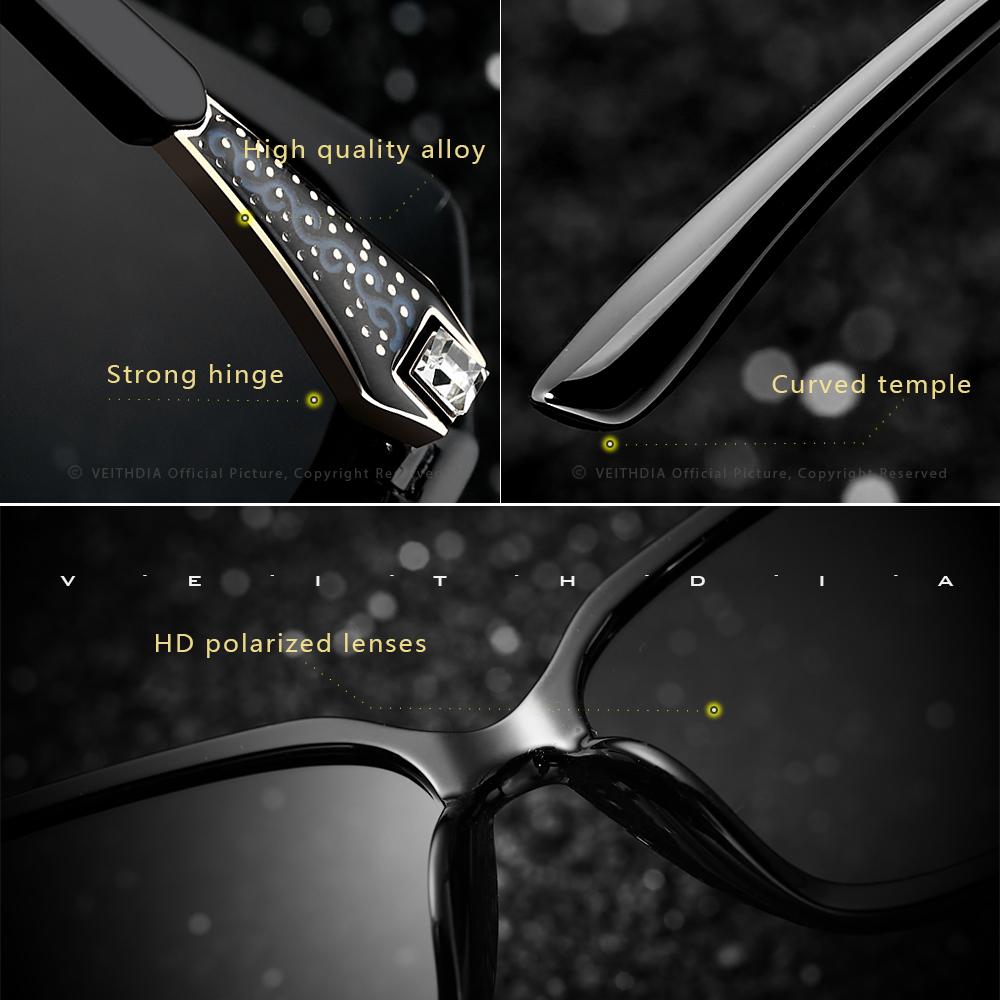 Изображение товара: Женские солнцезащитные очки VEITHDIA, поляризационные очки с градиентными линзами UV400, Модные Винтажные Очки V73026