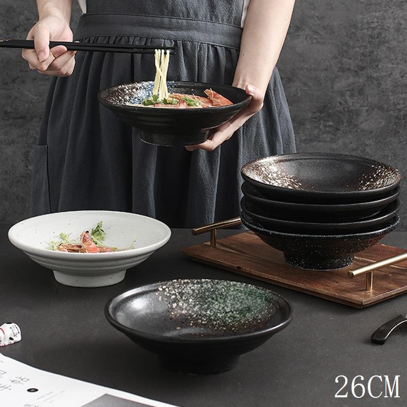 Изображение товара: Керамическая миска LingAo, японская миска для рамен, миска для супа, миска для глажки, миска с рогом, миска для лапши, коммерческая миска для дома