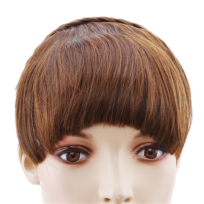 Изображение товара: Короткие плетеные тупые челки длиной 15 см, натуральные аккуратные волосы, термостойкие синтетические женские волосы в наличии, Натуральные Искусственные волосы