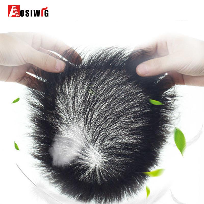 Изображение товара: AOSI короткий мужской парик, прямые волосы для мужчин, заменяемые Мужские Синтетические прямые волосы, натуральный черный парик