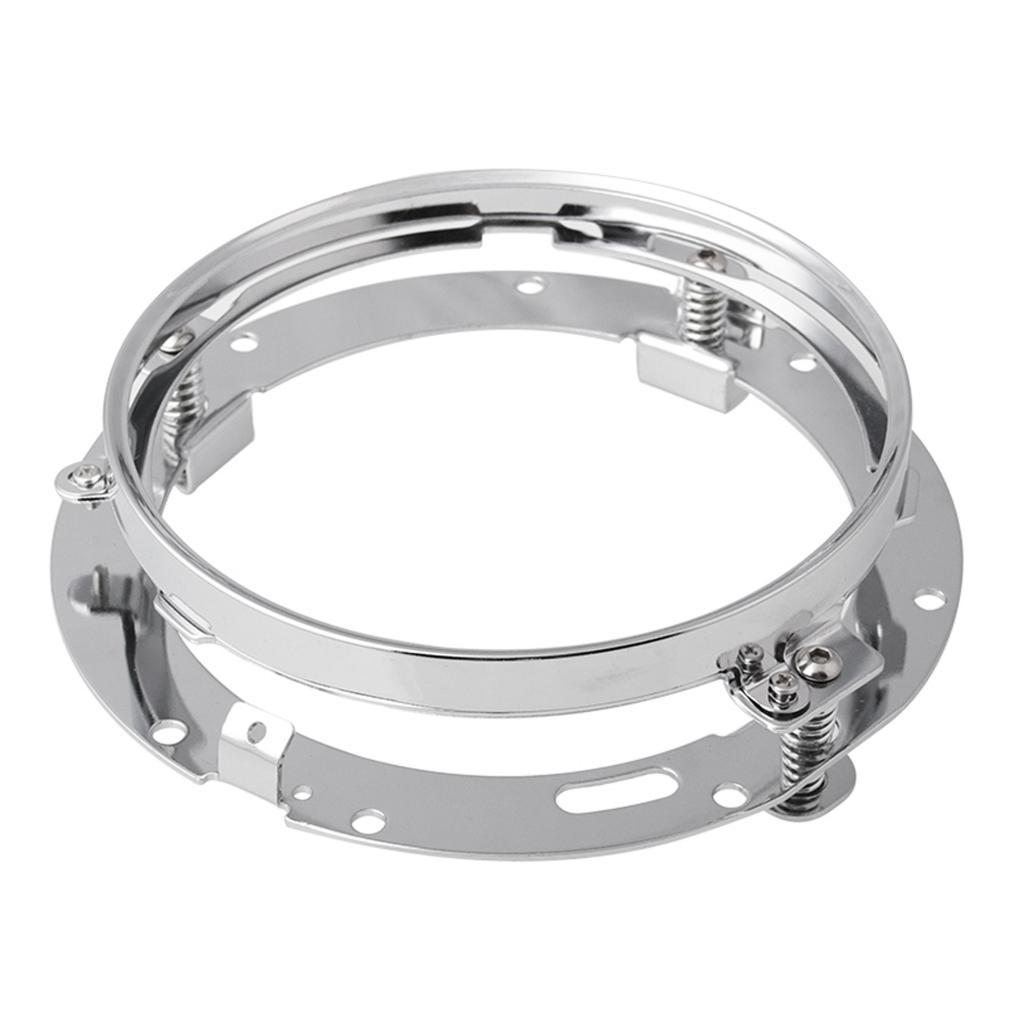 Изображение товара: 7 дюймовый круглый фар кольцо Монтажный Кронштейн подходит для Harley Мотоциклы отделка серебро, алюминиевый сплав