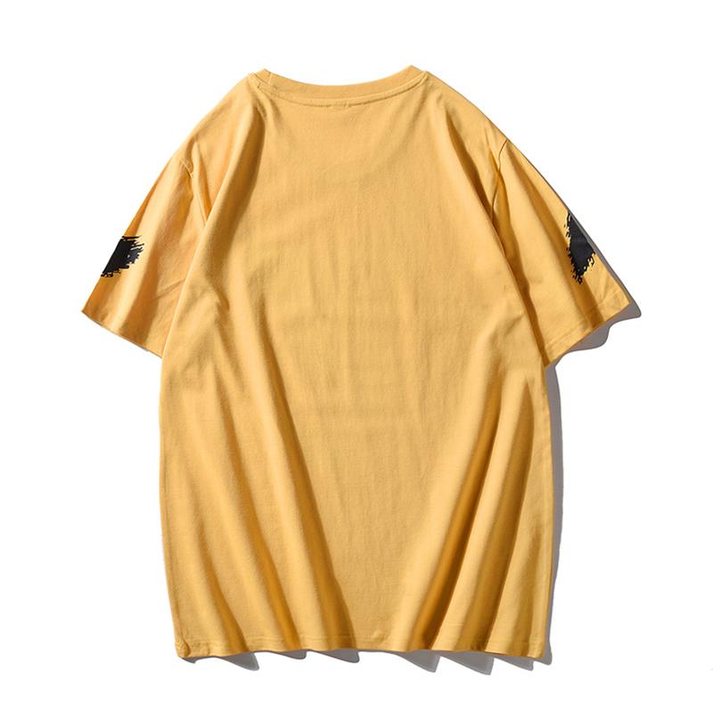 Изображение товара: Универсальная хлопковая Футболка в стиле Харадзюку 2021, лидер продаж, Оригинальная футболка с принтом, крутая одежда в гонконгском стиле, летний топ оверсайз с вставками
