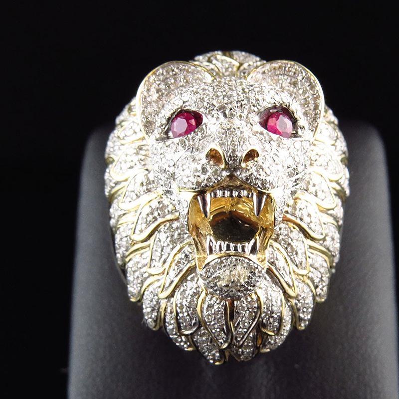 Изображение товара: Milangirl Новые Креативные роскошные кольца в стиле панк с головой льва для мужчин, вечерние Модные кольца для клуба, готические кольца для чемпионата, ювелирные изделия