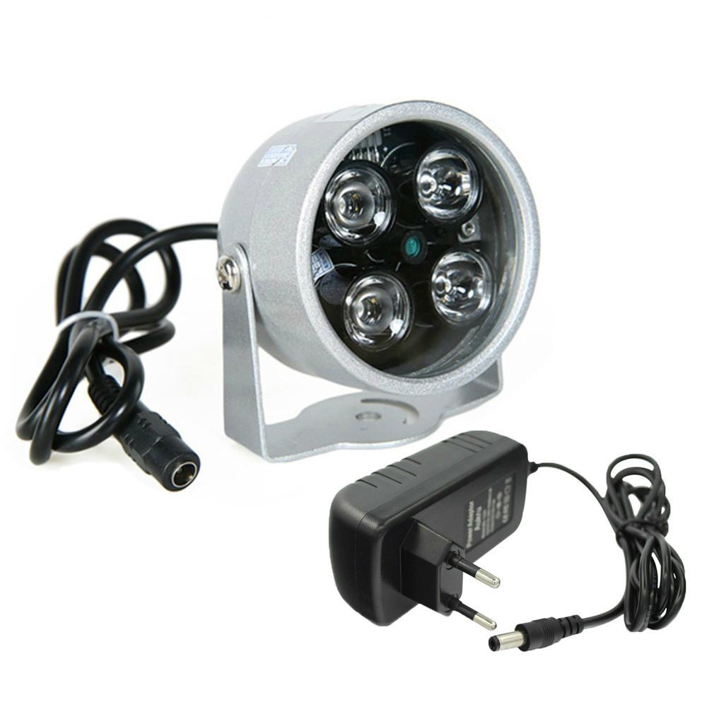 Изображение товара: CCTV светодиодный S 4 Массив ИК светодиодный осветитель светильник CCTV ИК инфракрасный Водонепроницаемый Ночное Видение безопасности Камера Применение 12V 2A Мощность