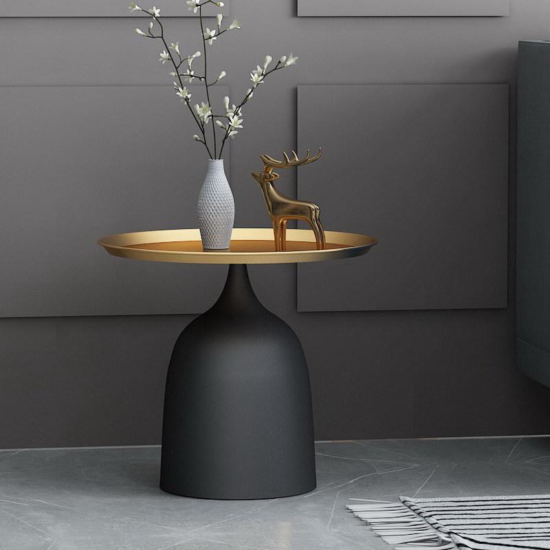 Изображение товара: Креативный боковой столик, простой современный диван для гостиной, маленький чайный столик, боковой шкаф, круглый железный угловой стол, маленький круглый стол