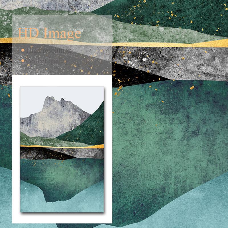 Изображение товара: Горы Озеро Закат абстрактный постер пейзаж принт современный холст настенная живопись современное искусство картина украшение для гостиной