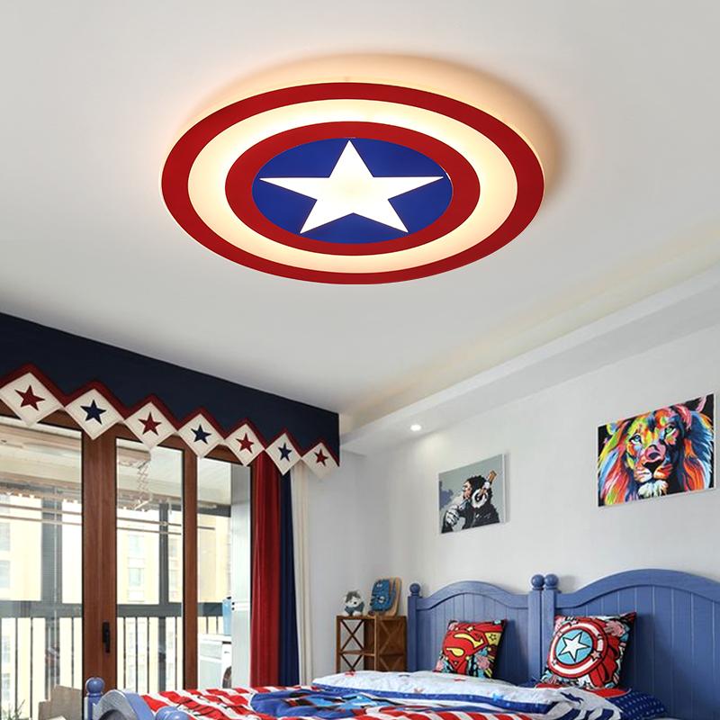 Изображение товара: Современные светодиодные «Капитан Америка» для круглые детская потолочный светильник для спальни кабинет потолочный светильник может использоваться для 110V / 220V для домашнего освещения