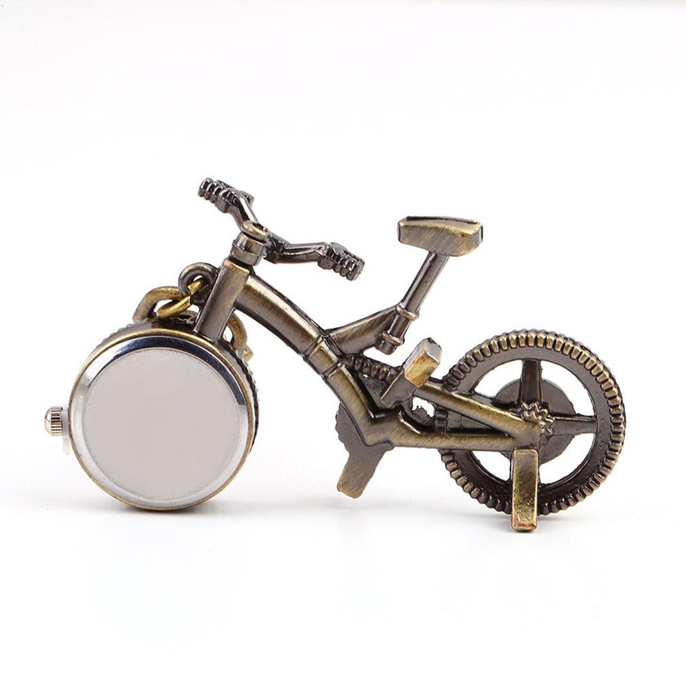 Изображение товара: Старинные Бронзовые брелок с велосипедом часы кварцевые карманные часы кулон брелок подарок автомобильные аксессуары интерьера 2020