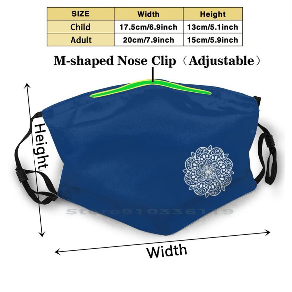 Изображение товара: Маска для лица для взрослых и детей, моющаяся смешная с фильтром, мандала, черная, белая, акварельная, с цветами