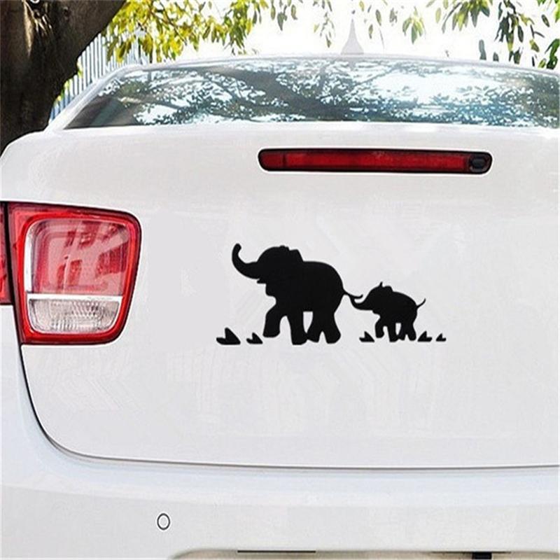 Изображение товара: Виниловые Слоники семья модная наклейка на автомобиль наклейки черный автомобиль-Стайлинг декоративные наклейки