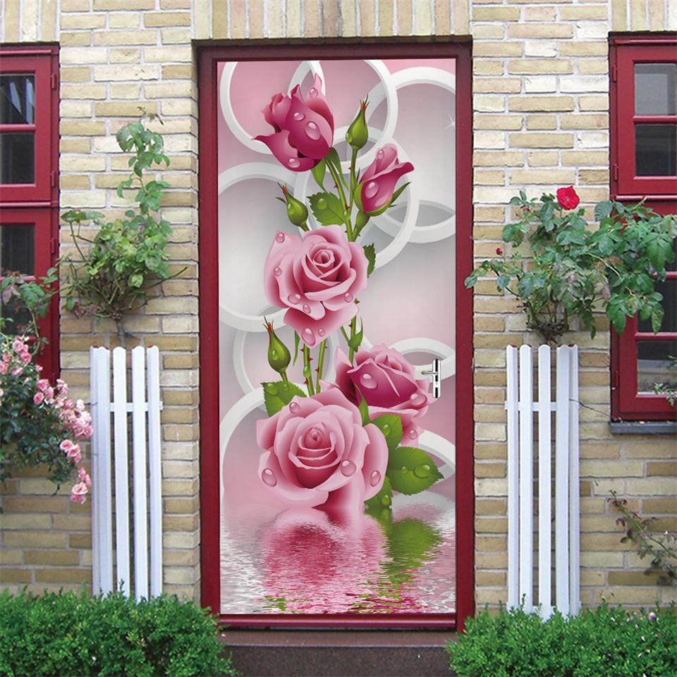 Изображение товара: Наклейка 3D Vision для двери, самоклеящийся плакат из ПВХ «сделай сам», домашний дизайн, декоративные обои для дверей, настенные наклейки