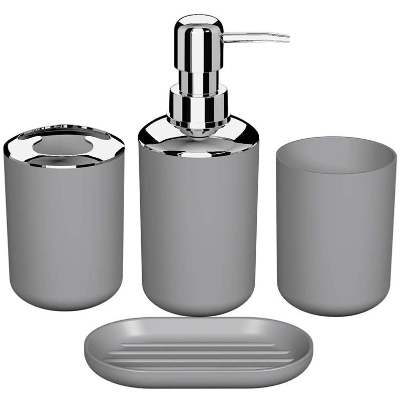 Изображение товара: 4 шт пластиковый набор аксессуаров для ванной комнаты, набор аксессуаров для туалетной щетки с держателем зубной щетки, чашка для зубной щетки