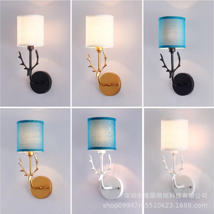Изображение товара: Лампы в скандинавском стиле, креативные современные настенные лампы для спальни, прикроватной тумбочки, коридора, железные оленьи рожки, лампы для гостиной и отеля
