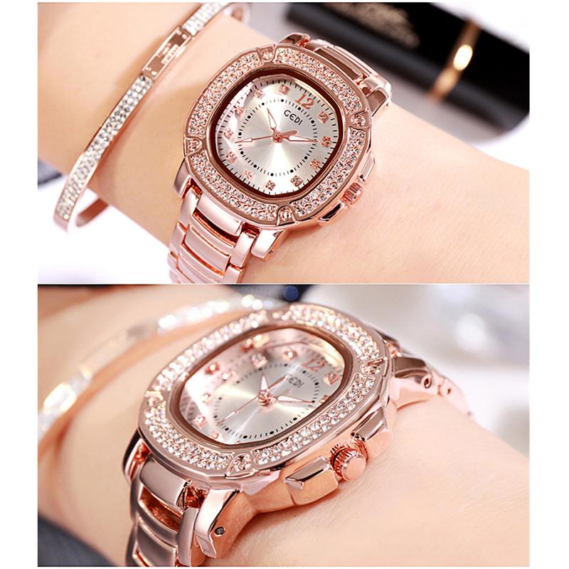 Изображение товара: 2020 роскошные женские часы с бриллиантами золотые женские наручные часы повседневные кварцевые женские часы водонепроницаемые Relogio Feminino