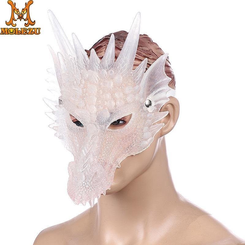 Изображение товара: Molezu Хэллоуин новые продукты карнавальный костюм косплей-реквизиты для вечеринки 3D силиконовый животное дракон маска к Хэллоуину