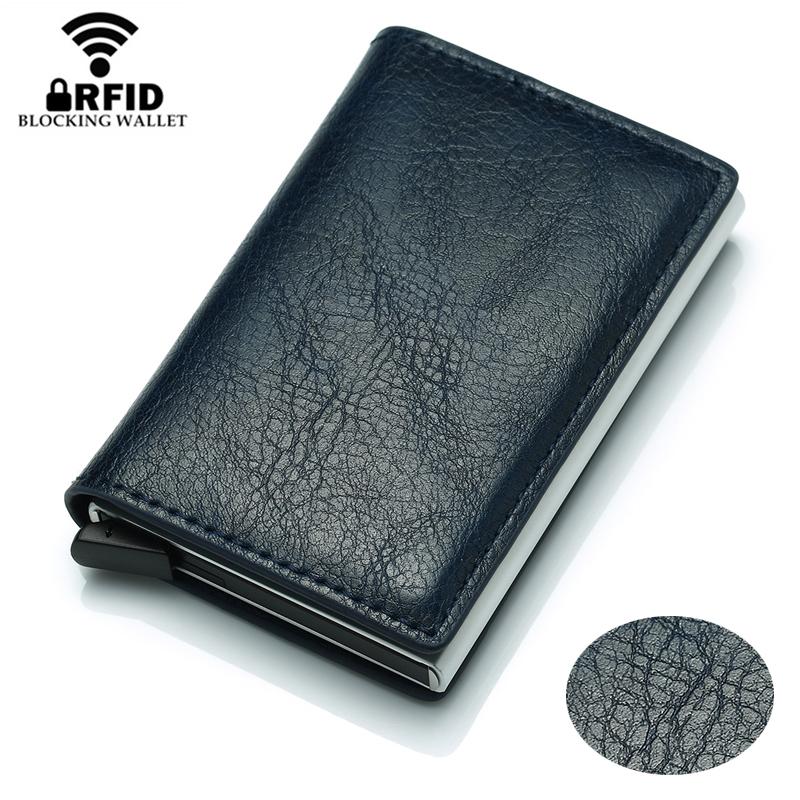Изображение товара: Бумажник Bycobecy RFID, держатель для карт, алюминиевый мужской высококачественный держатель для кредитных карт, бумажники для банковских карт