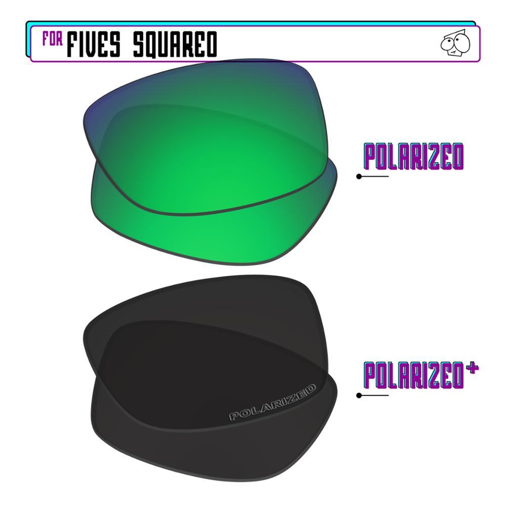 Изображение товара: Поляризованные Сменные линзы EZReplace для квадратных солнцезащитных очков Oakley Fives-черный P Plus-зеленый P