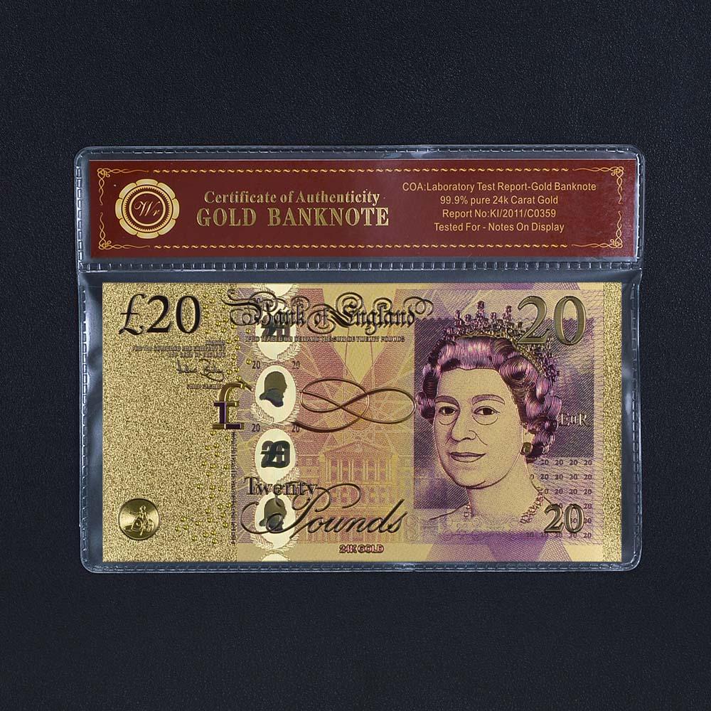 Изображение товара: Поддельные Банкноты WR, золотые банкноты с пластиковой рамкой, серебряные банкноты, британский фунт, реквизит, сувенир, подарок, дропшиппинг