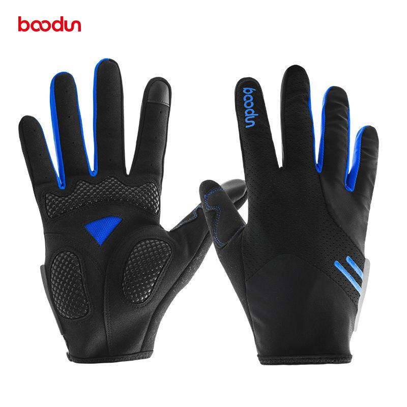 Изображение товара: Утолщенные моющиеся дышащие велосипедные перчатки, уличные защитные MTB велосипедные перчатки из полиэстера и спандекса, велосипедные перчатки с полными пальцами