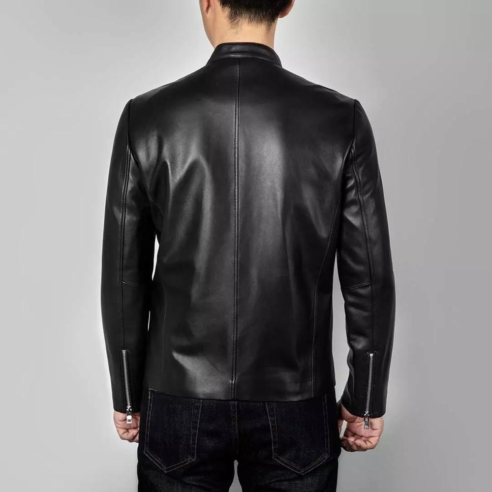 Изображение товара: Мужская кожаная куртка Youpin Qimian, Повседневная мотоциклетная куртка из искусственной кожи, мужская верхняя одежда, искусственная кожа, пальто, мужские куртки с воротником-стойкой