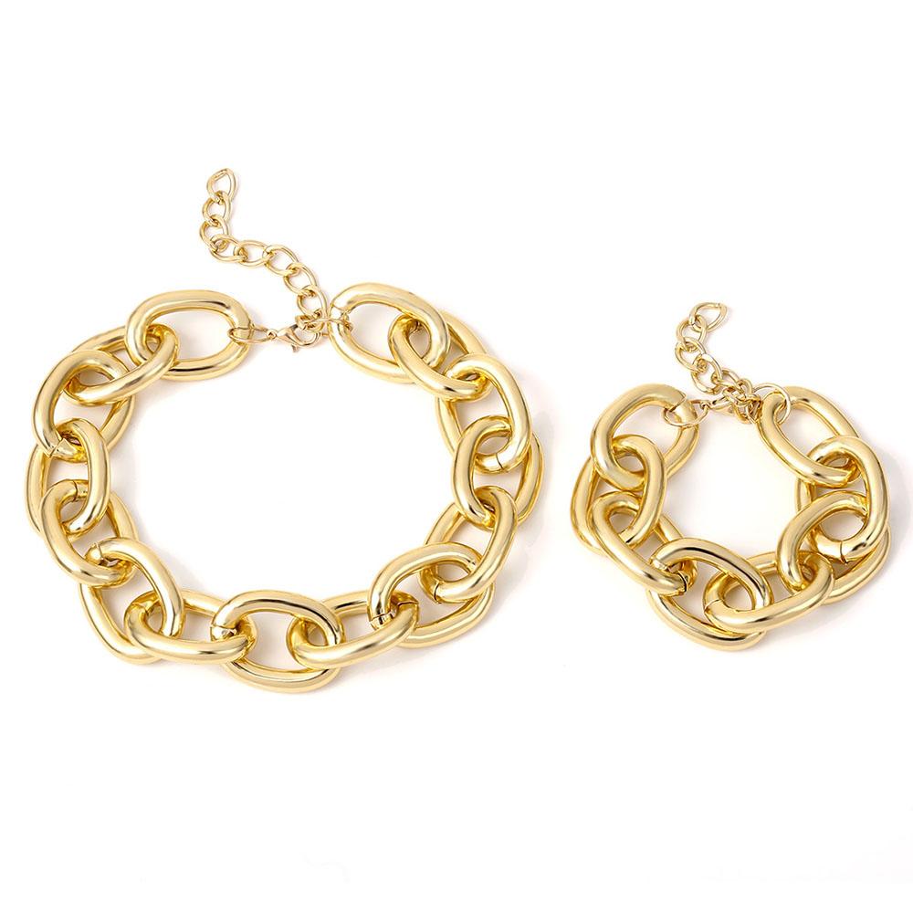 Изображение товара: Массивное ожерелье-чокер с цепочкой, золотой браслет для женщин, массивный золотой браслет в стиле панк