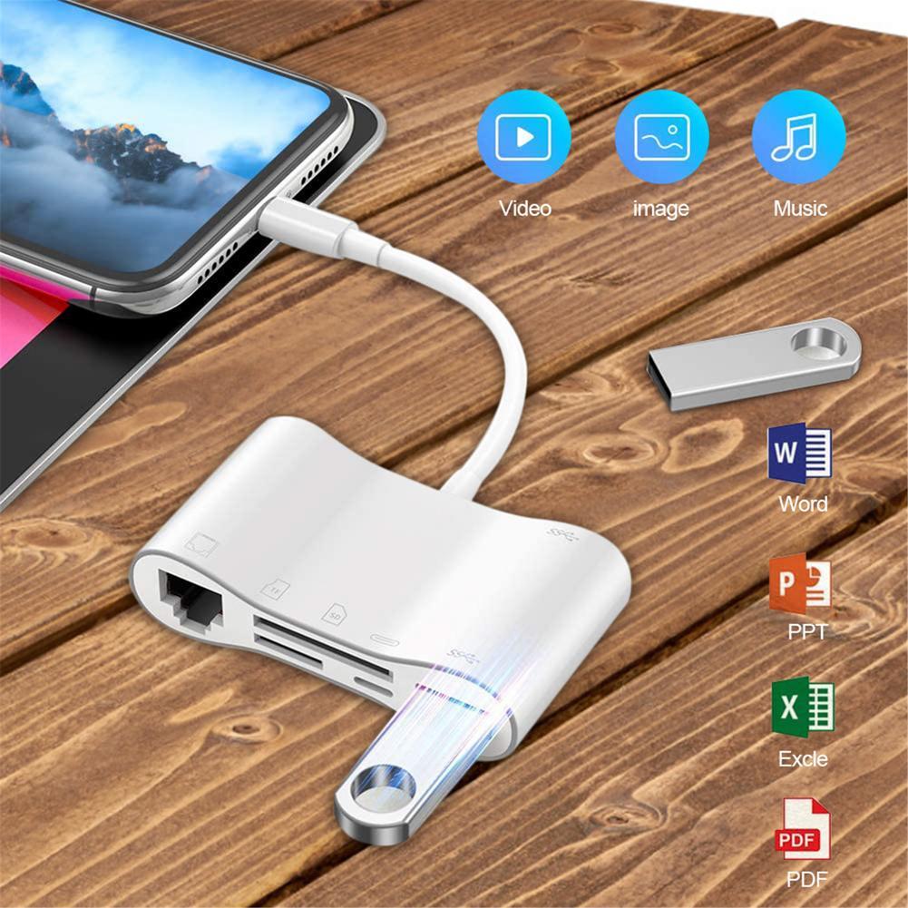 Изображение товара: Устройство для чтения карт SD высокоскоростная камера устройство чтения карт Ethernet проводной сетевой адаптер для IPhone/iPad