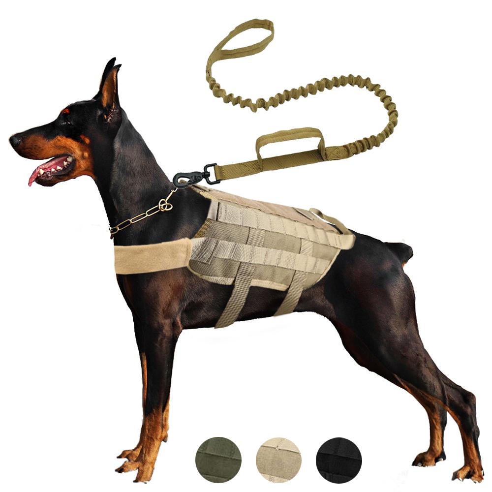 Изображение товара: K9 поводок шлейка Собака нейлон камуфляж Регулируемый жилет штурмовой поводок для собаки маленький средний большой собаки тренировочный жгут поводок для собак