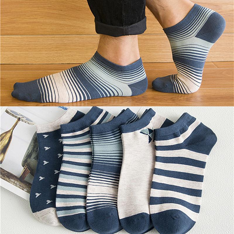 Изображение товара: 5 пар, повседневные темно-синие стильные носки до щиколотки, партия, мужские хлопковые носки низкие короткие носки-башмачки весенне-Летние Повседневные Носки для мальчиков