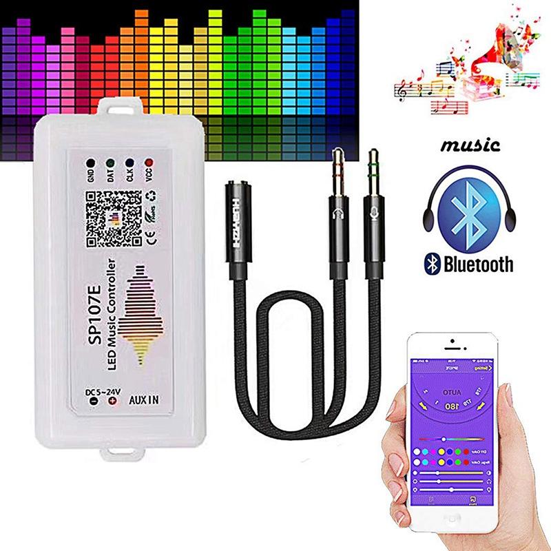 Изображение товара: WIFI RGB SP107E Pixel IC SPI музыкальный Bluetooth контроллер для WS2812 SK6812 SK9822 RGBW APA102 LPD8806 полоса DC5-24V