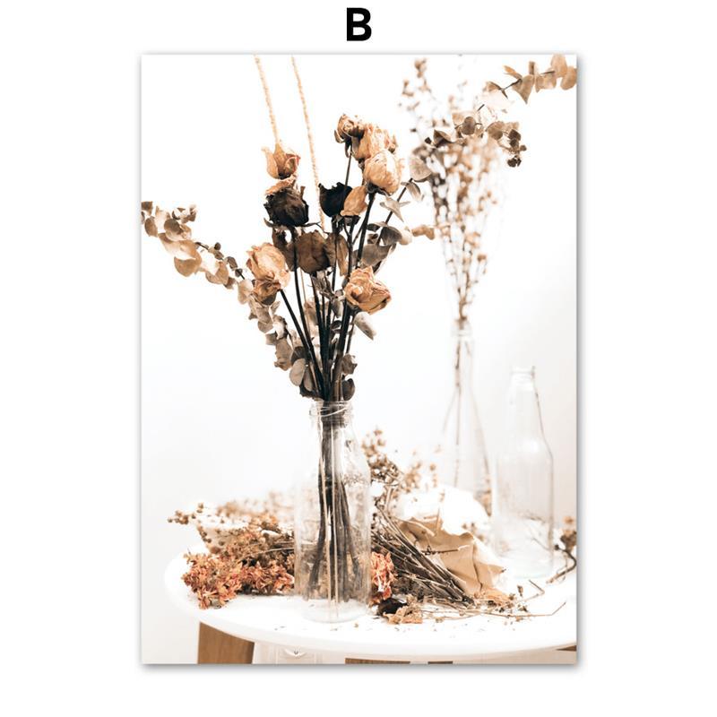 Изображение товара: Настенная Картина на холсте бежевые тростники сушеные цветы растения в скандинавском стиле плакаты и принты пейзаж настенные картины для декора гостиной
