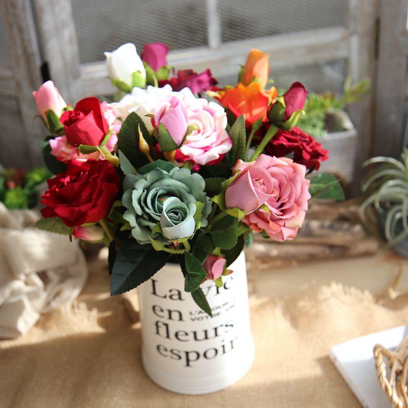 Изображение товара: Цветок из фланелета, Георгин Роза, искусственный цветок, украшение для свадьбы, венок, Подарочная коробка, скрапбукинг, искусственный цветок